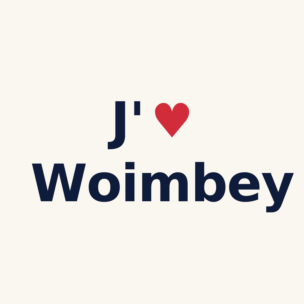 Tasse personnalisée Woimbey — design J'aime Woimbey