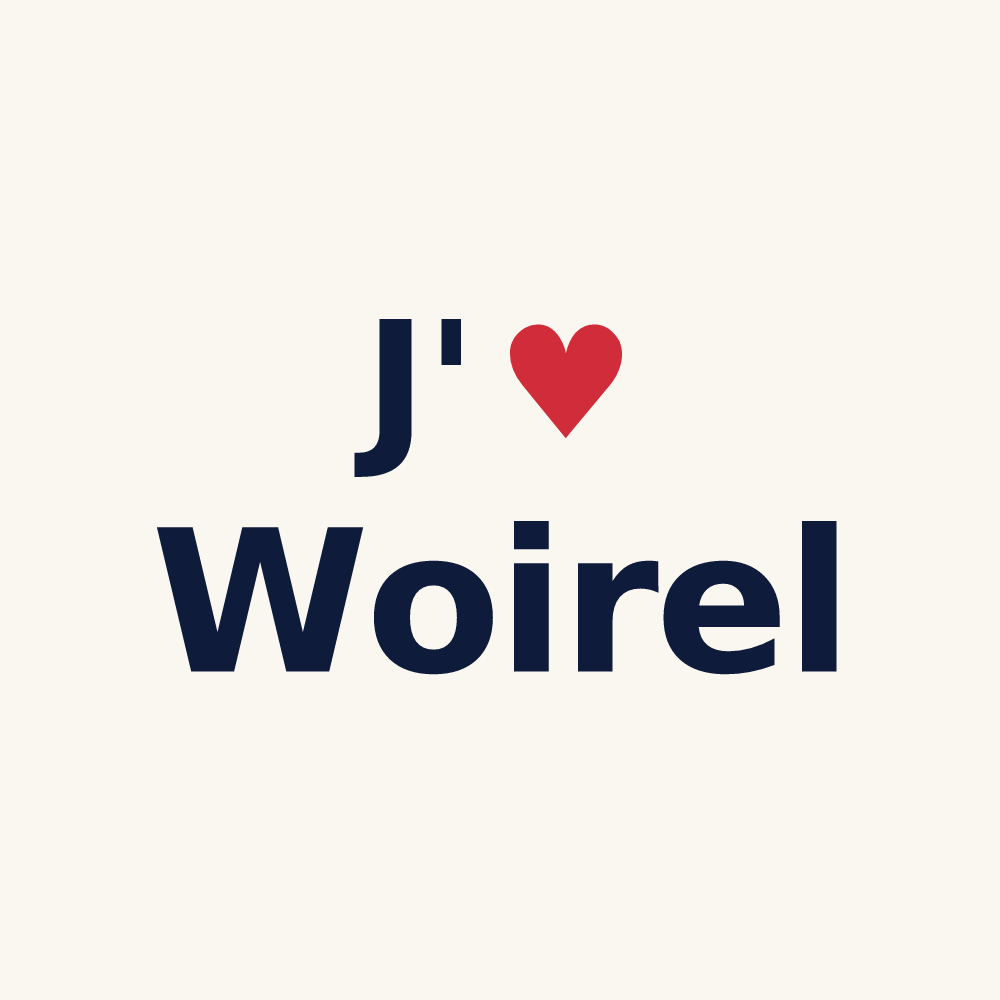 Tasse personnalisée Woirel — design « J'aime Woirel » imprimé sur la tasse