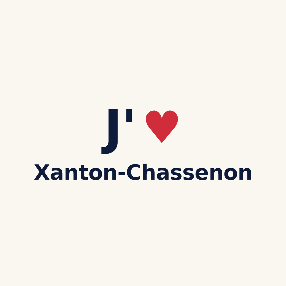 Tasse personnalisée Xanton-Chassenon — design J'aime Xanton-Chassenon
