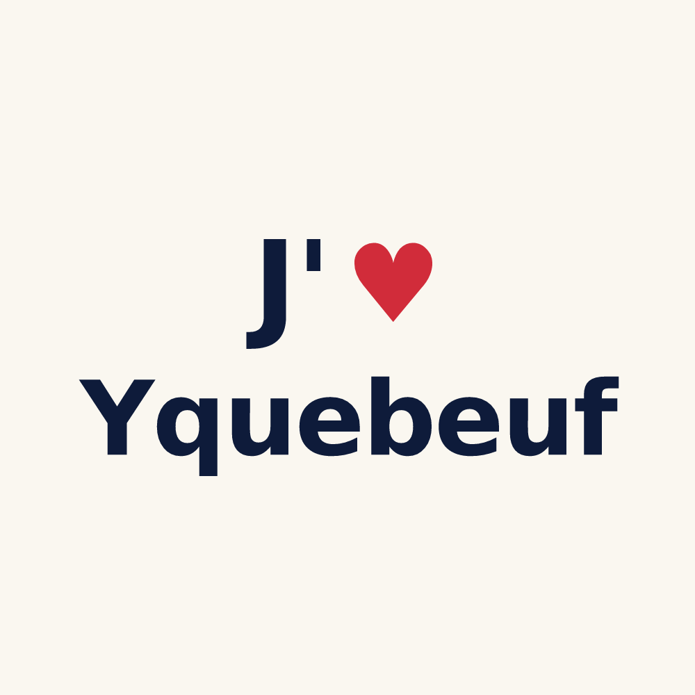 Tasse personnalisée Yquebeuf — design J'aime Yquebeuf