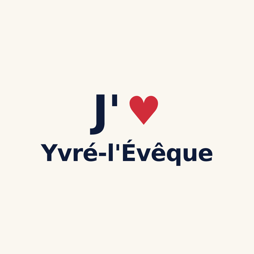 Tasse personnalisée Yvré-l'Évêque — design J'aime Yvré-l'Évêque