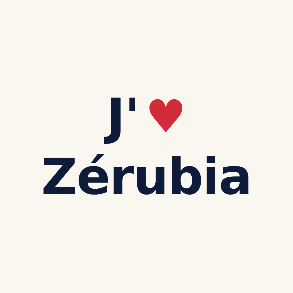 Tasse personnalisée Zérubia — design « J'aime Zérubia » imprimé sur la tasse