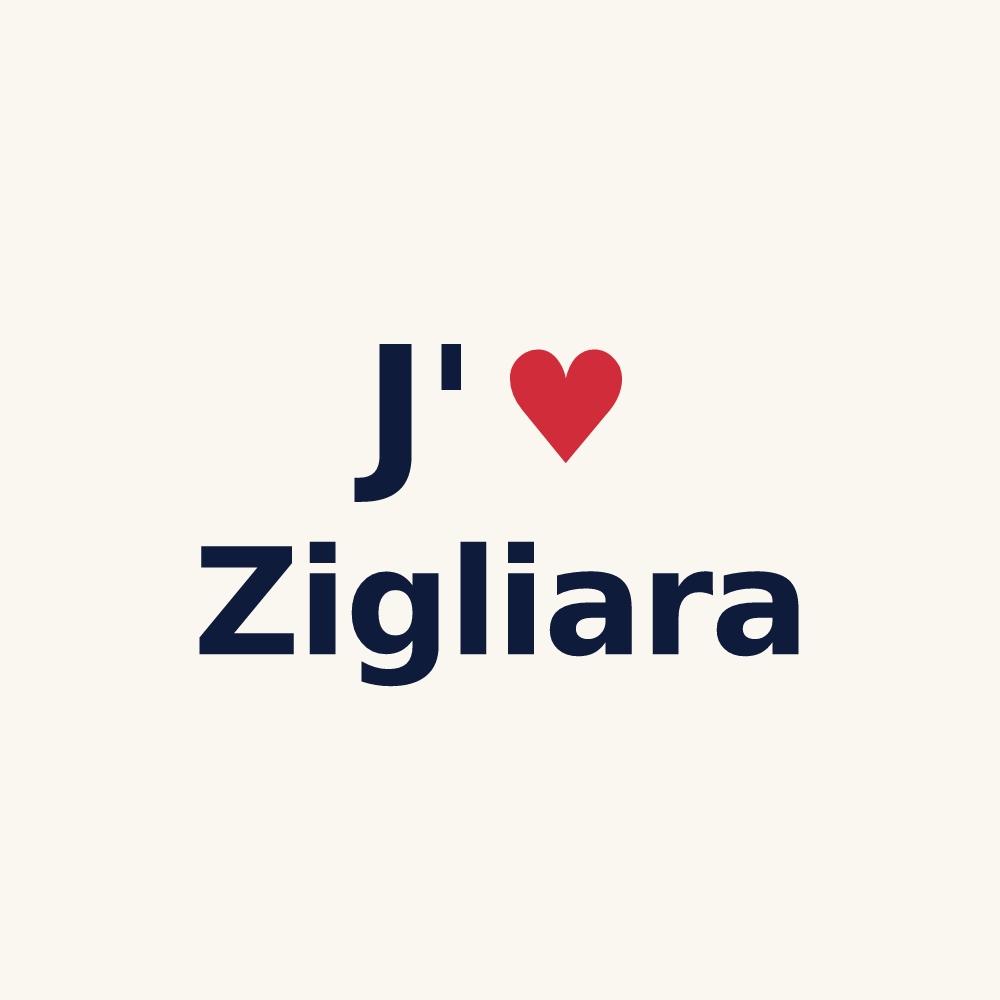 Tasse personnalisée Zigliara — design « J'aime Zigliara » imprimé sur la tasse