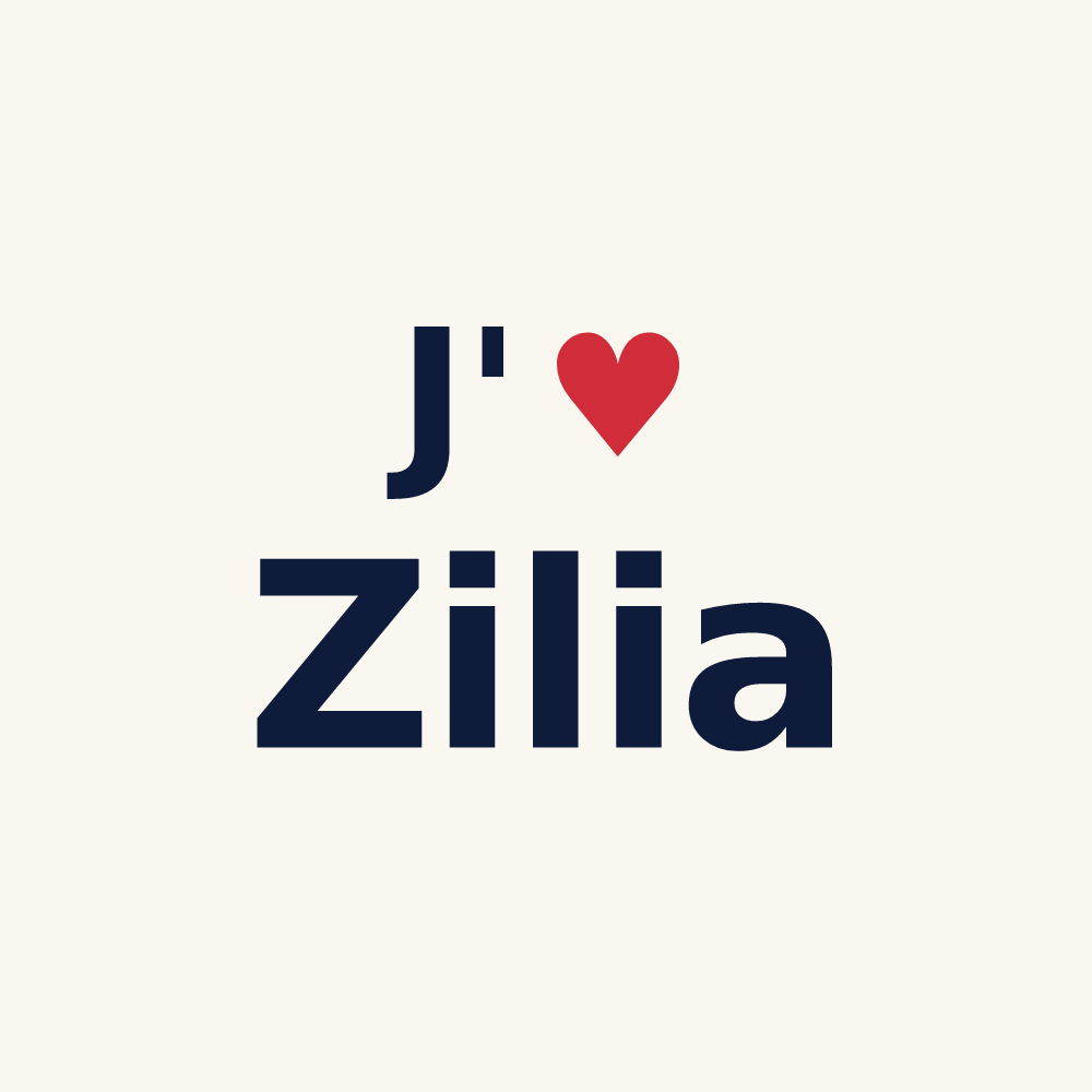Tasse personnalisée Zilia — design J'aime Zilia