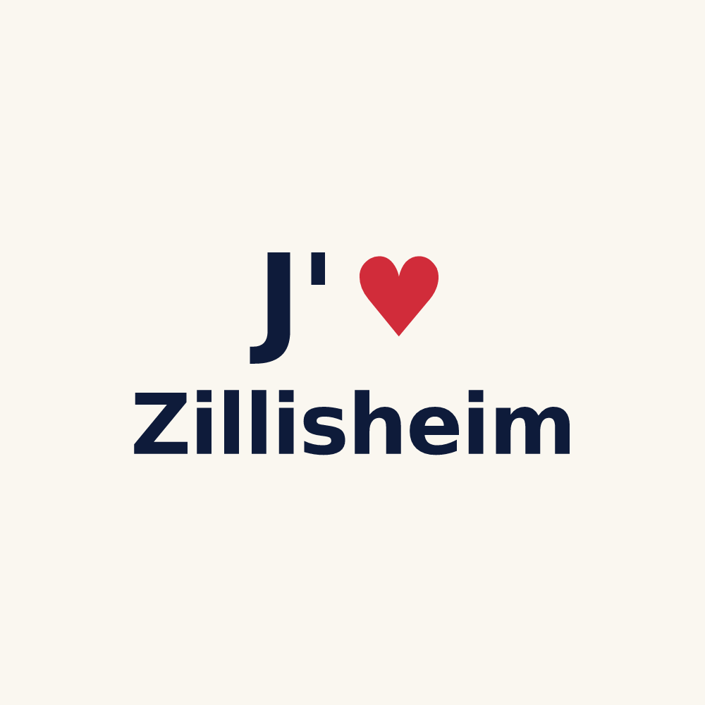Tasse personnalisée Zillisheim — design « J'aime Zillisheim » imprimé sur la tasse