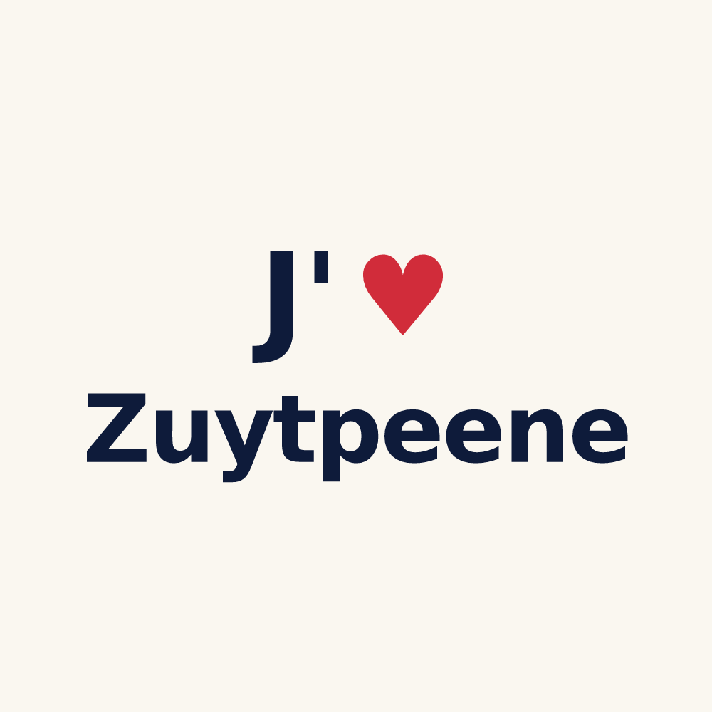 Tasse personnalisée Zuytpeene — design « J'aime Zuytpeene » imprimé sur la tasse