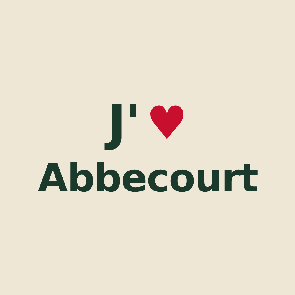 Tote bag personnalisé Abbecourt — design J'aime Abbecourt