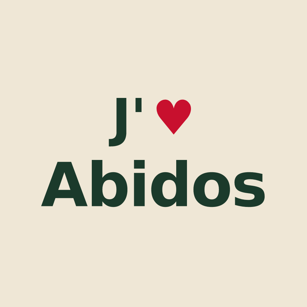 Tote bag personnalisé Abidos — design J'aime Abidos