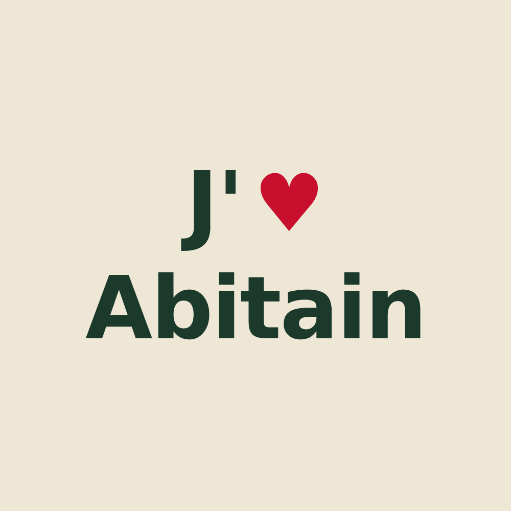 Tote bag personnalisé Abitain — design J'aime Abitain