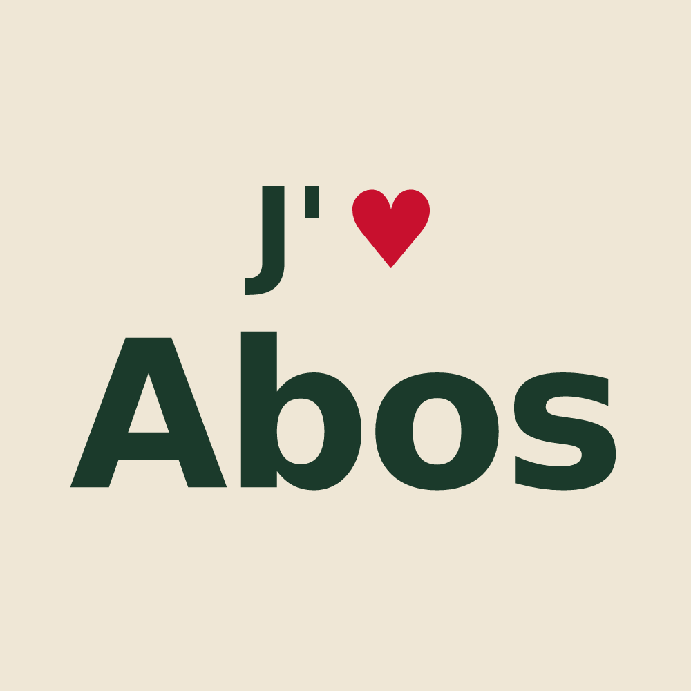 Tote bag personnalisé Abos — design J'aime Abos