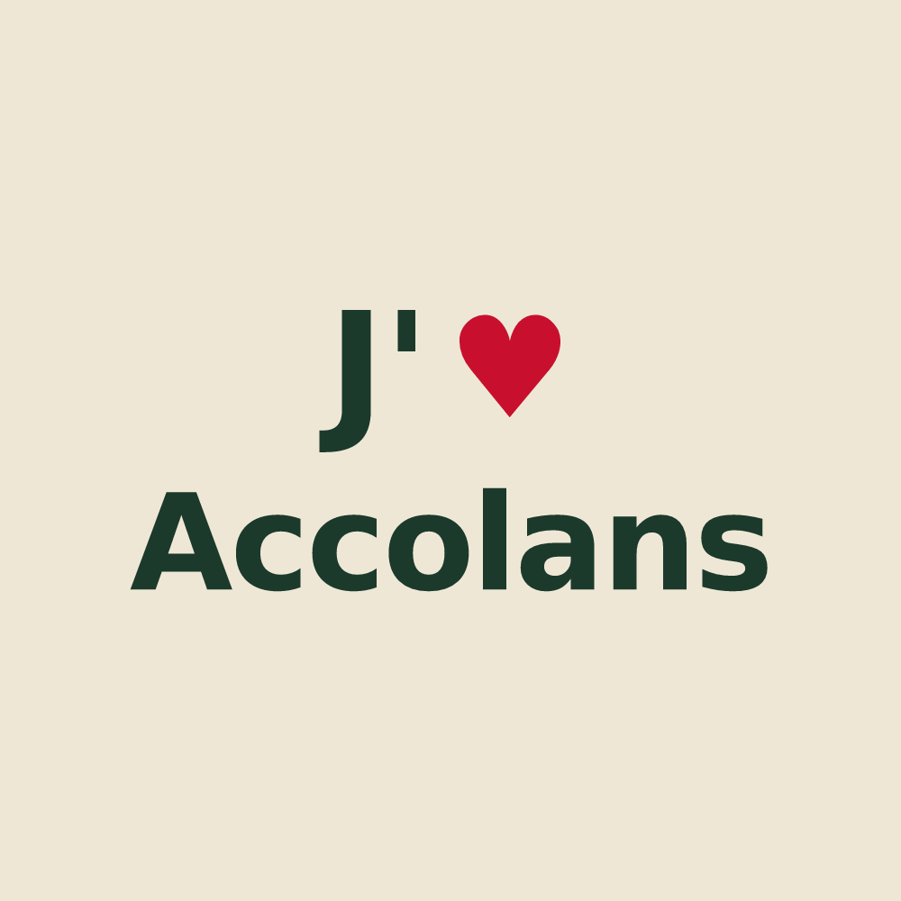 Tote bag personnalisé Accolans — design J'aime Accolans