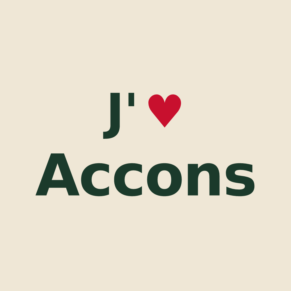Tote bag personnalisé Accons — design J'aime Accons