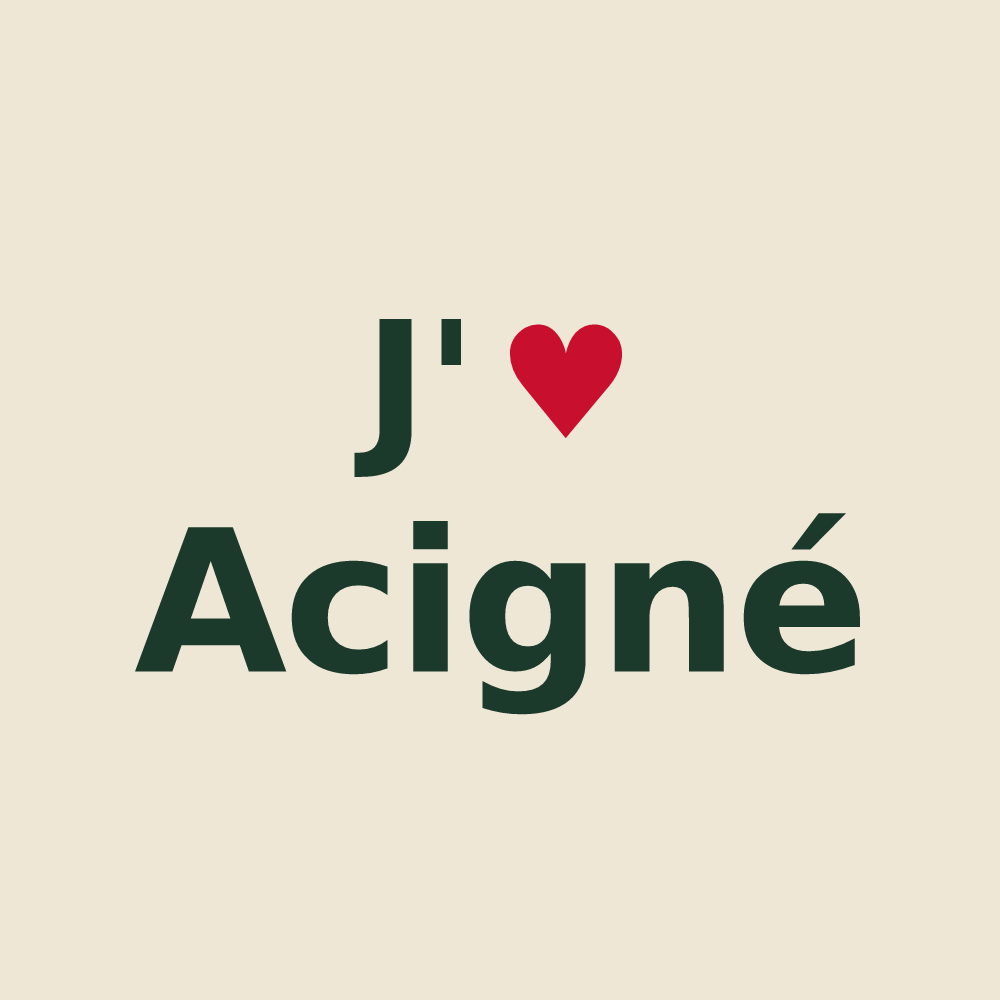 Tote bag personnalisé Acigné — design J'aime Acigné