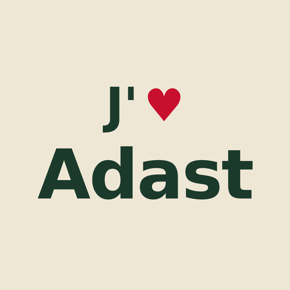 Tote bag personnalisé Adast — design J'aime Adast