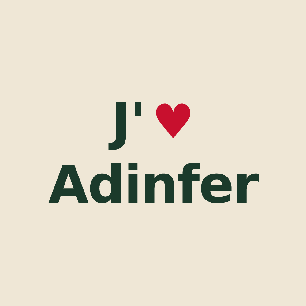 Tote bag personnalisé Adinfer — design J'aime Adinfer