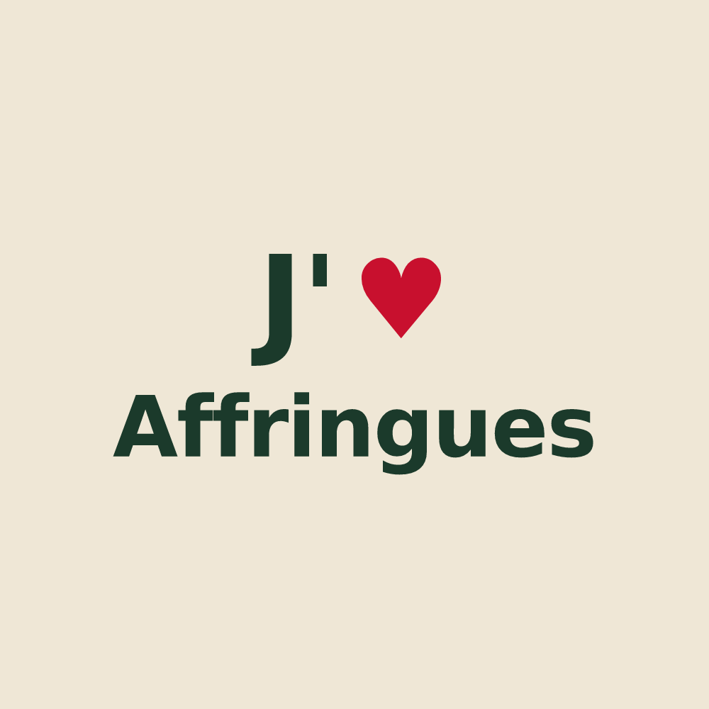 Tote bag personnalisé Affringues — design J'aime Affringues