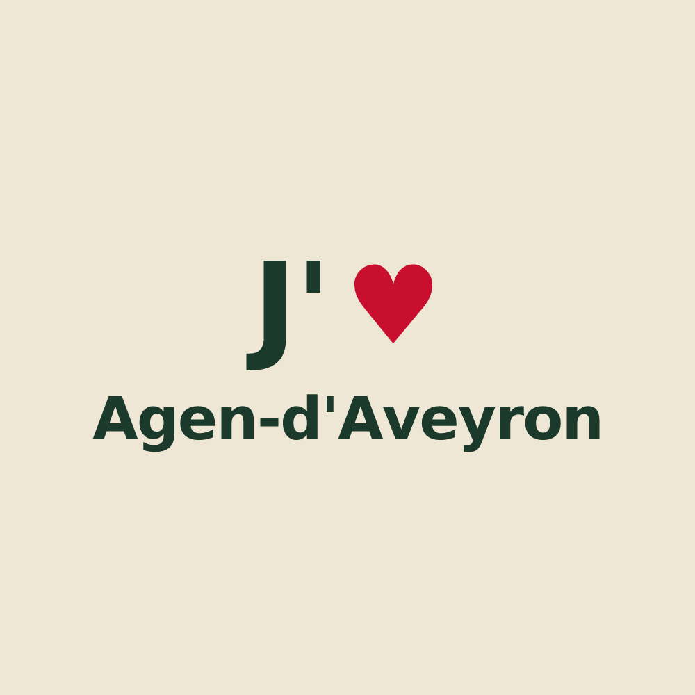 Tote bag personnalisé Agen-d'Aveyron — design J'aime Agen-d'Aveyron