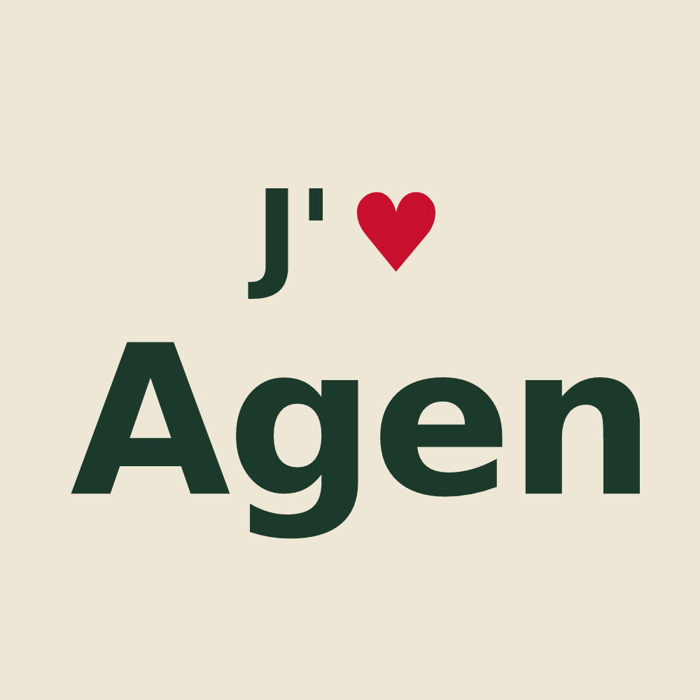 Tote bag personnalisé Agen — design J'aime Agen