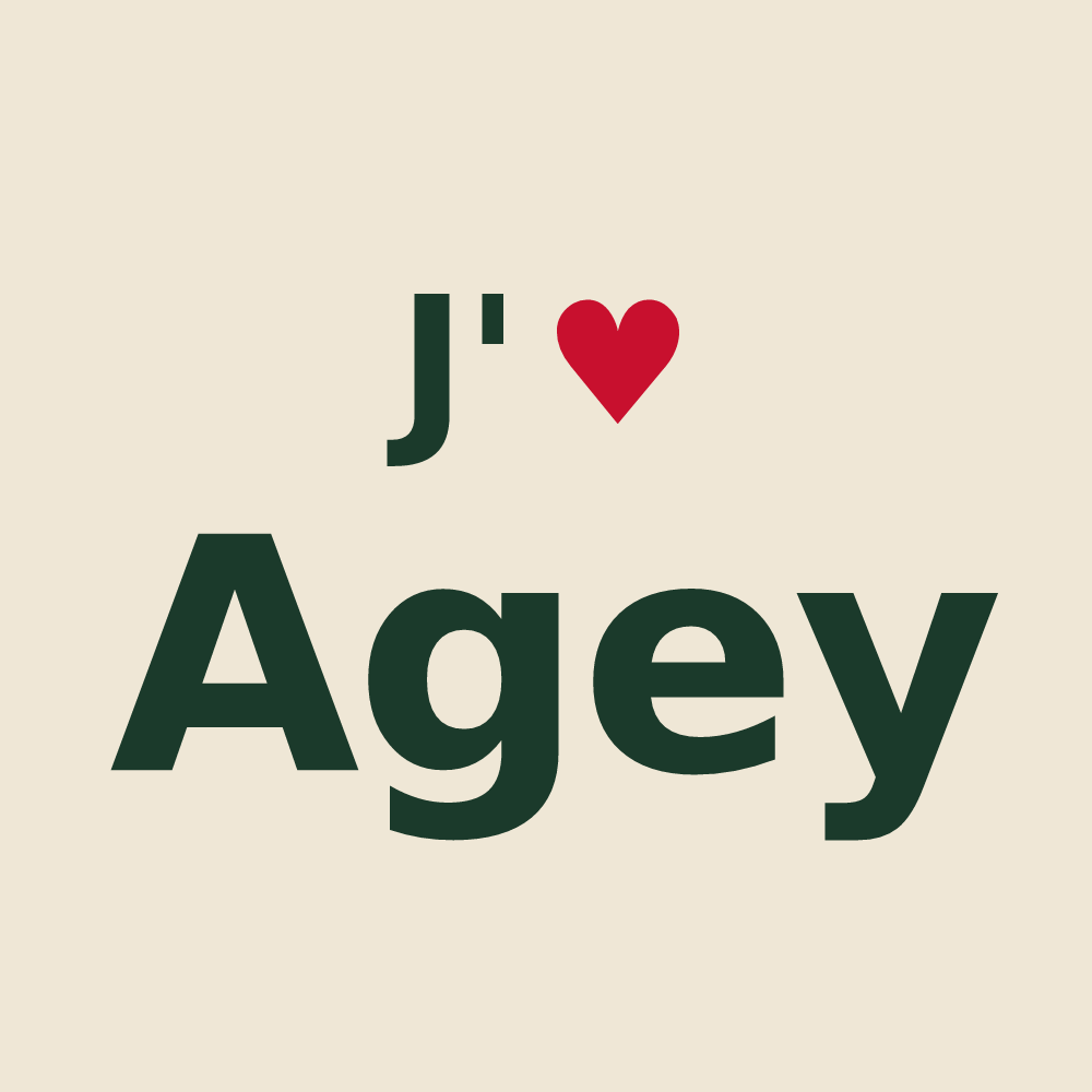 Tote bag personnalisé Agey — design J'aime Agey