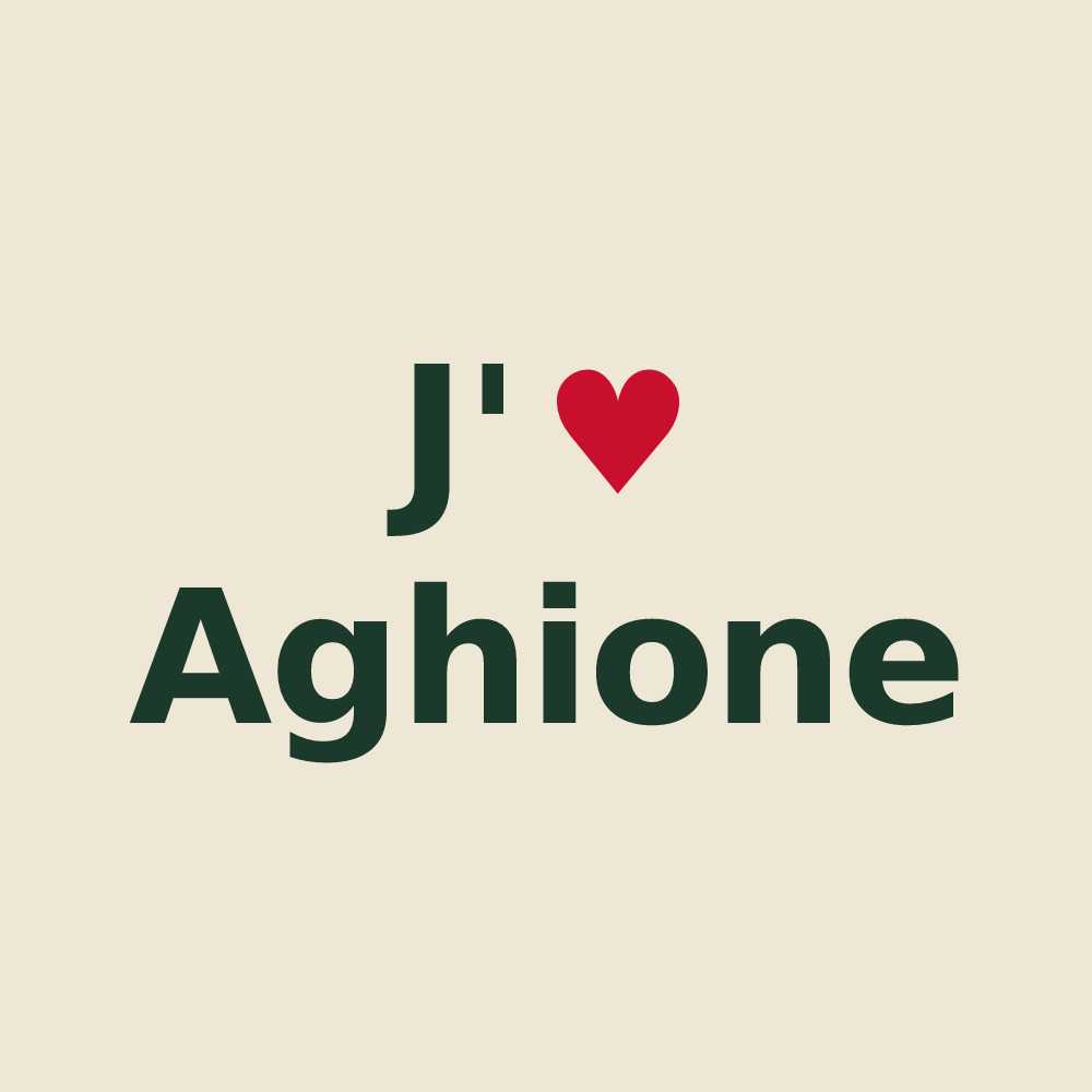 Tote bag personnalisé Aghione — design J'aime Aghione