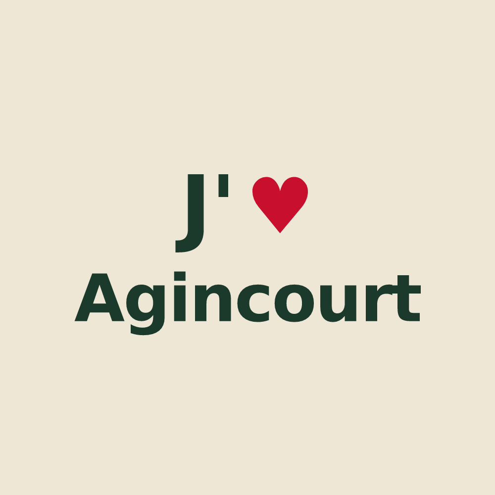 Tote bag personnalisé Agincourt — design J'aime Agincourt