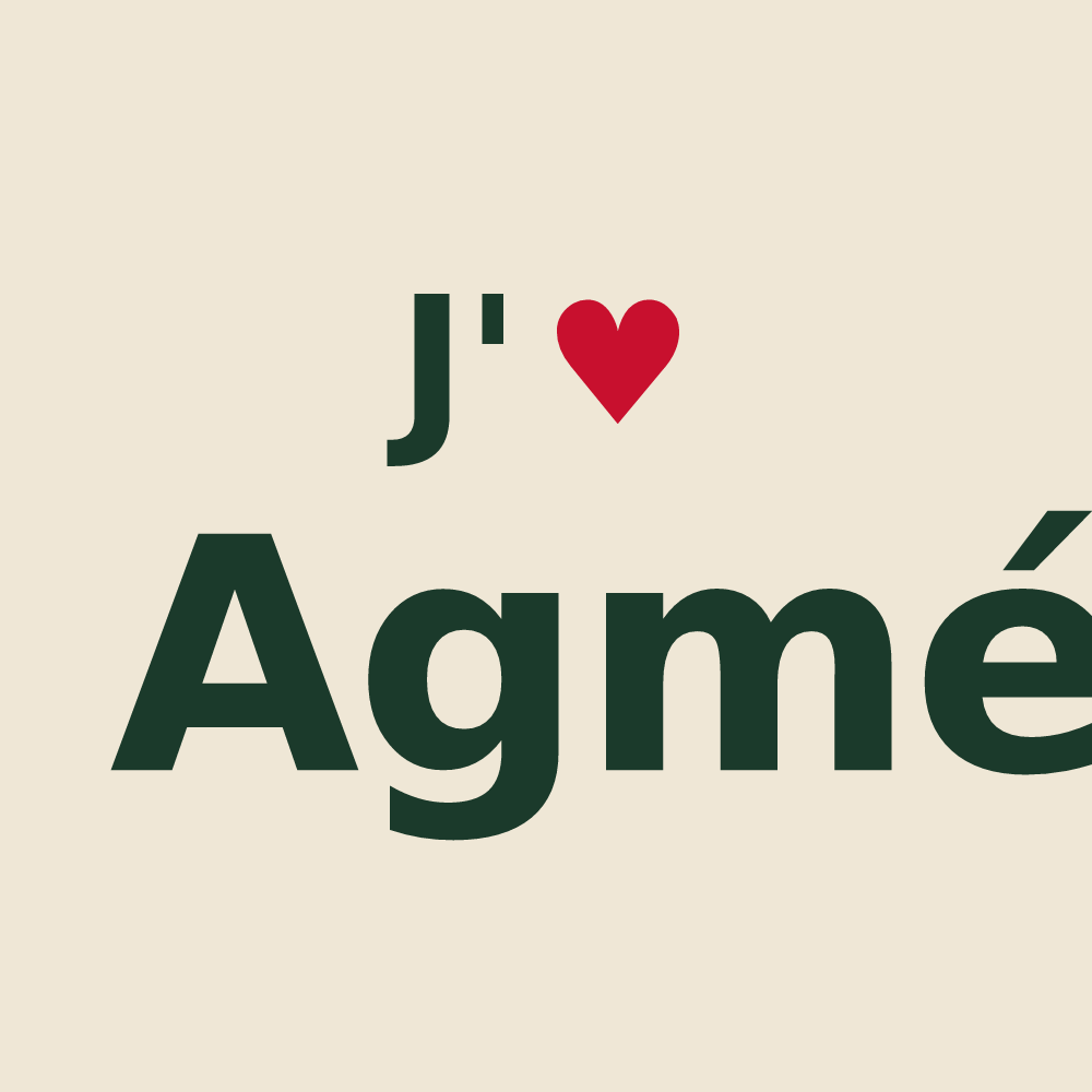 Tote bag personnalisé Agmé — design J'aime Agmé