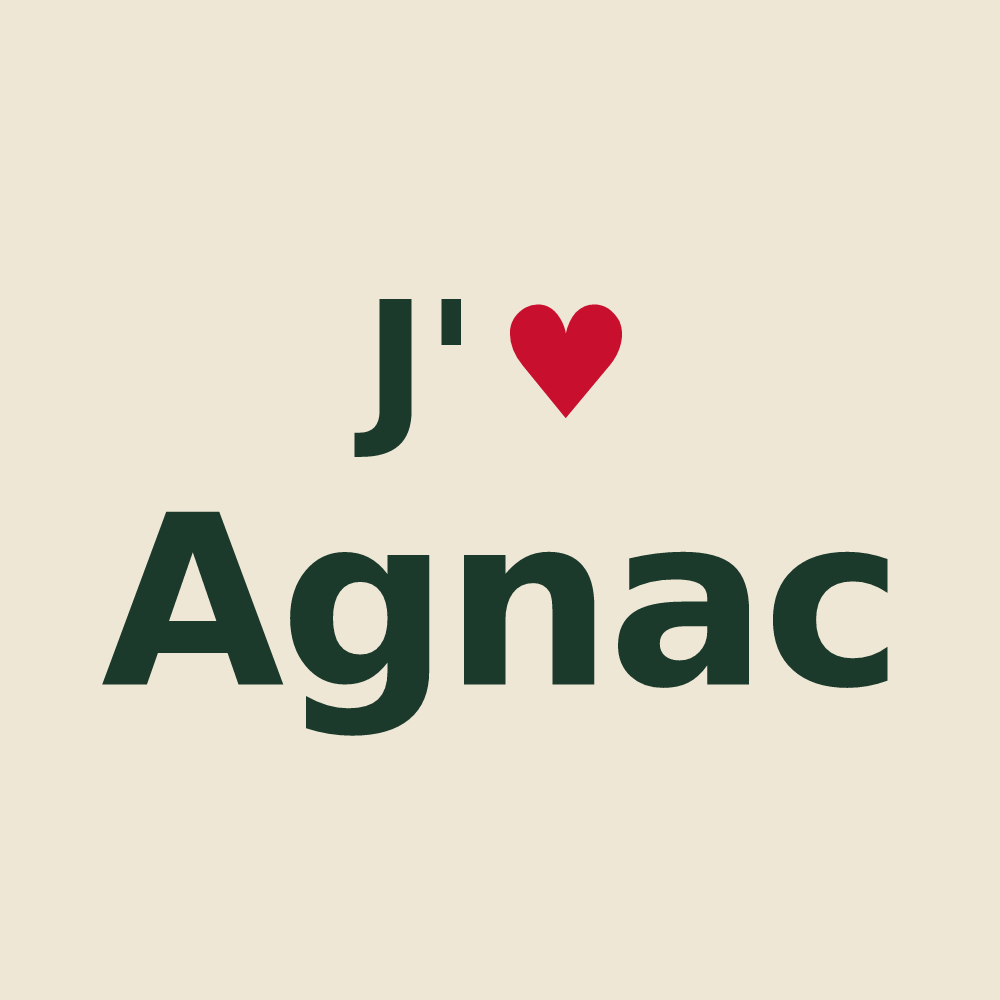 Tote bag personnalisé Agnac — design J'aime Agnac