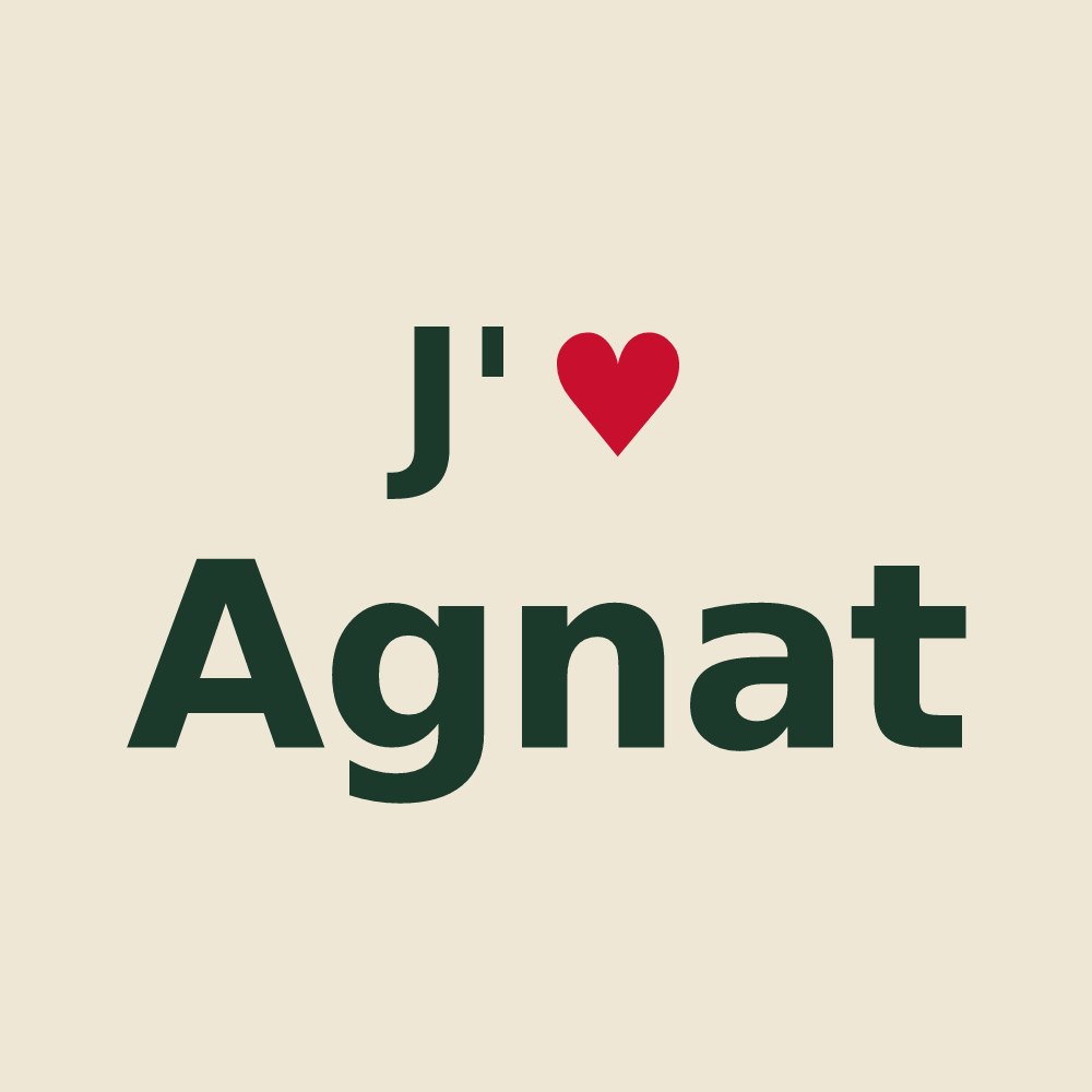 Tote bag personnalisé Agnat — design J'aime Agnat