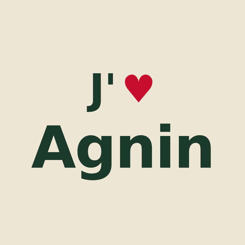 Tote bag personnalisé Agnin — design J'aime Agnin