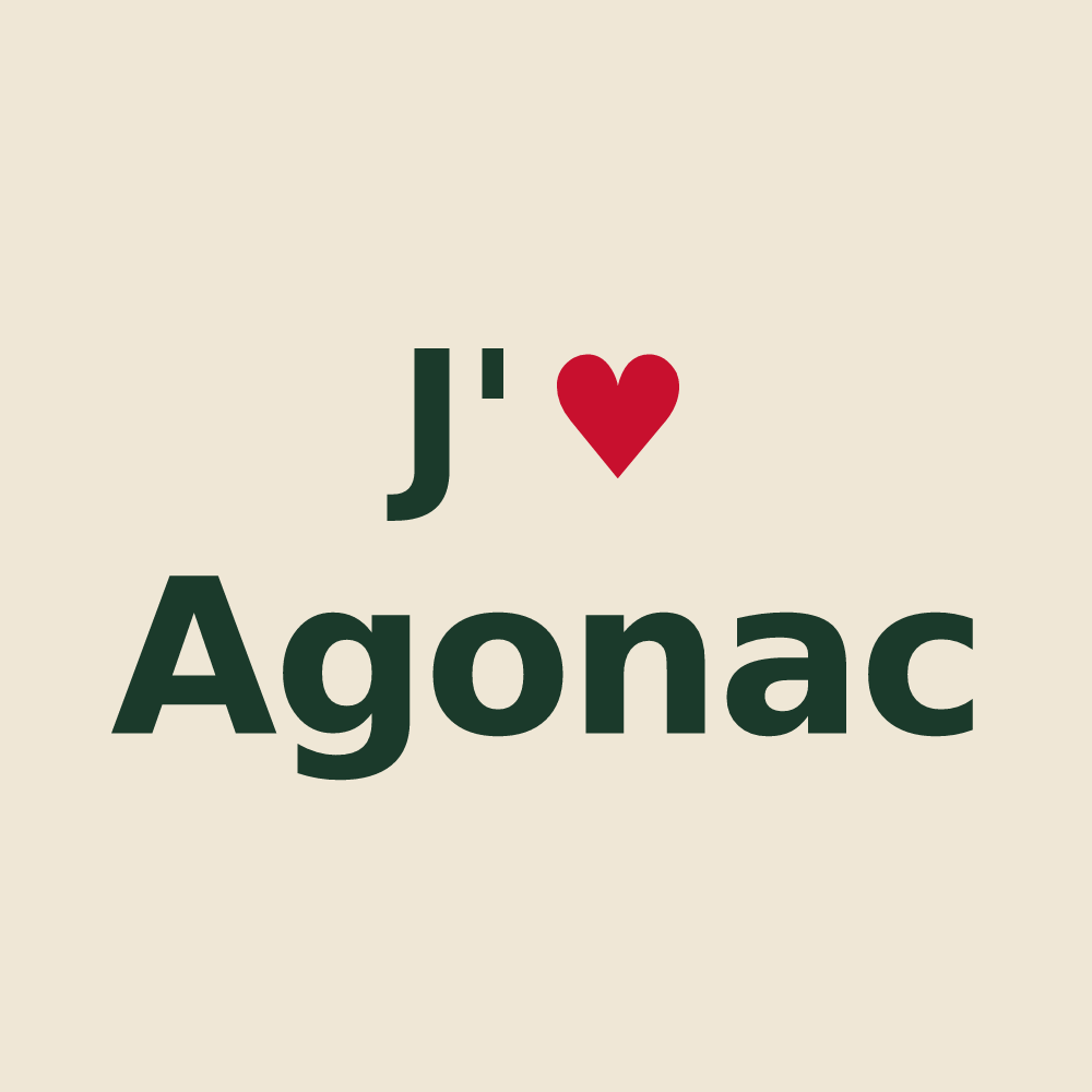 Tote bag personnalisé Agonac — design J'aime Agonac