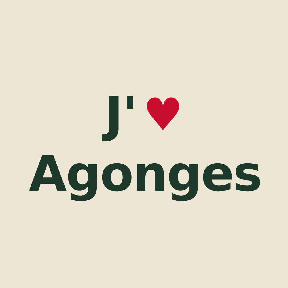 Tote bag personnalisé Agonges — design J'aime Agonges