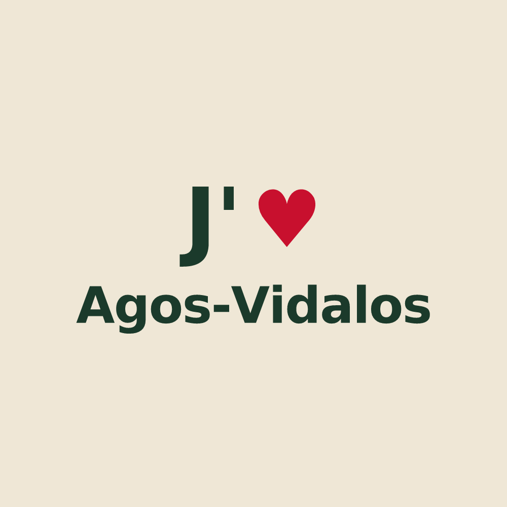 Tote bag personnalisé Agos-Vidalos — design J'aime Agos-Vidalos