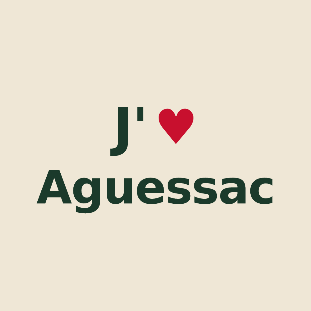 Tote bag personnalisé Aguessac — design J'aime Aguessac