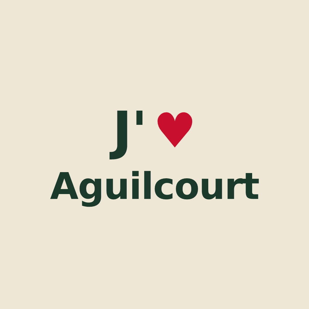 Tote bag personnalisé Aguilcourt — design J'aime Aguilcourt