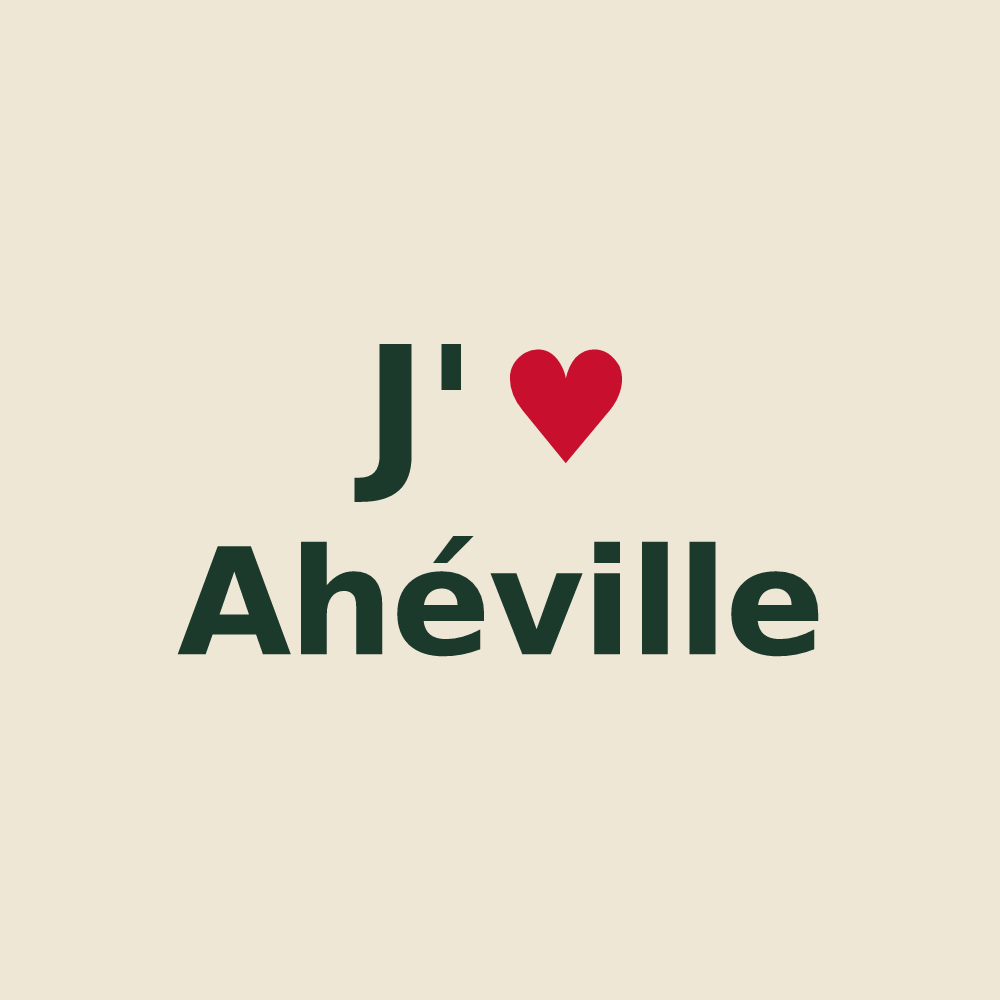 Tote bag personnalisé Ahéville — design J'aime Ahéville