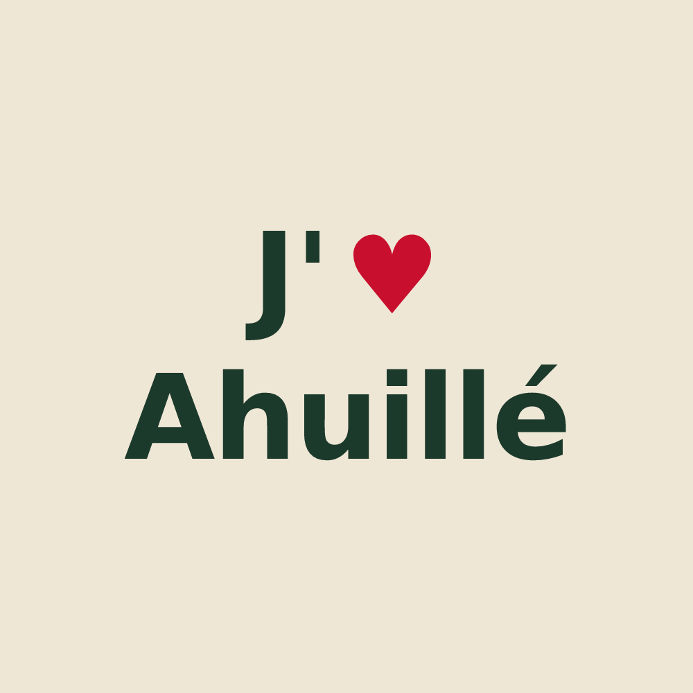 Tote bag personnalisé Ahuillé — design J'aime Ahuillé