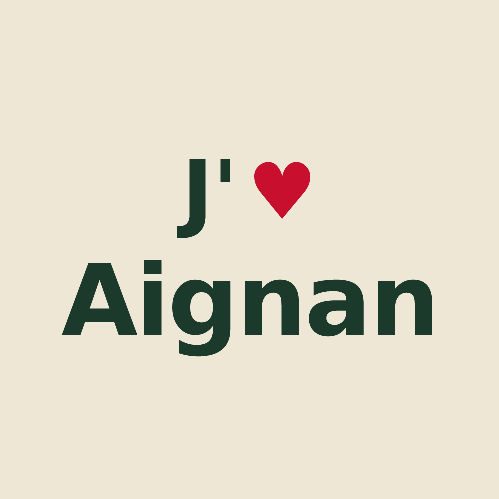 Tote bag personnalisé Aignan — design J'aime Aignan