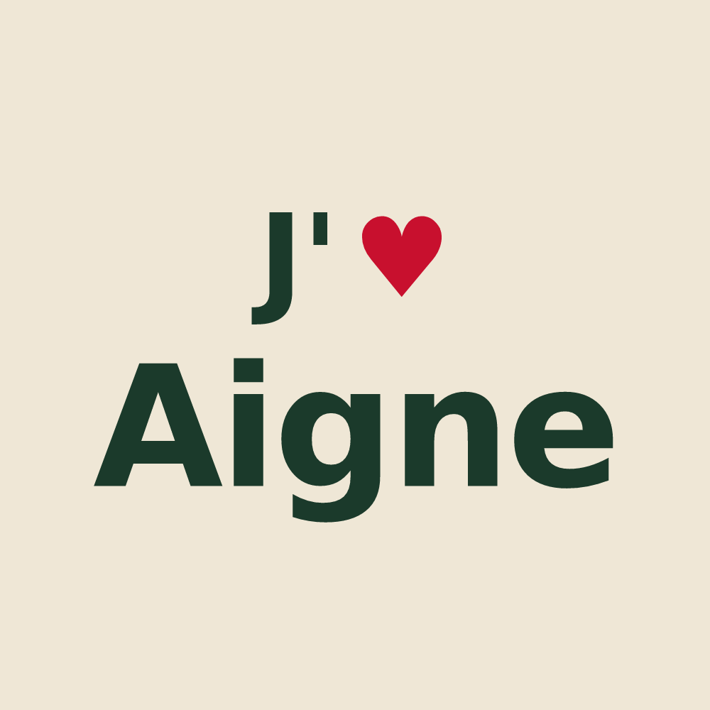 Tote bag personnalisé Aigne — design J'aime Aigne