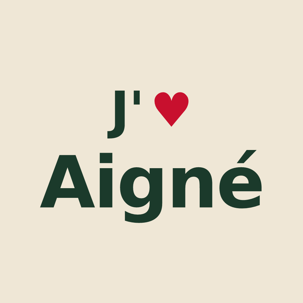 Tote bag personnalisé Aigné — design J'aime Aigné