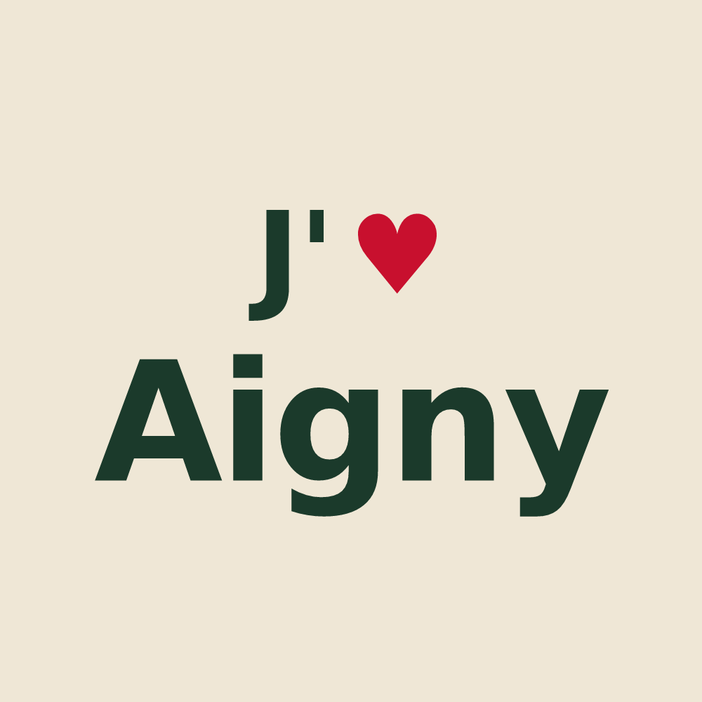 Tote bag personnalisé Aigny — design J'aime Aigny