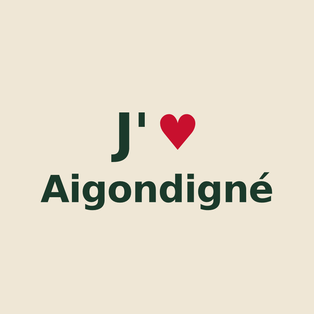 Tote bag personnalisé Aigondigné — design J'aime Aigondigné