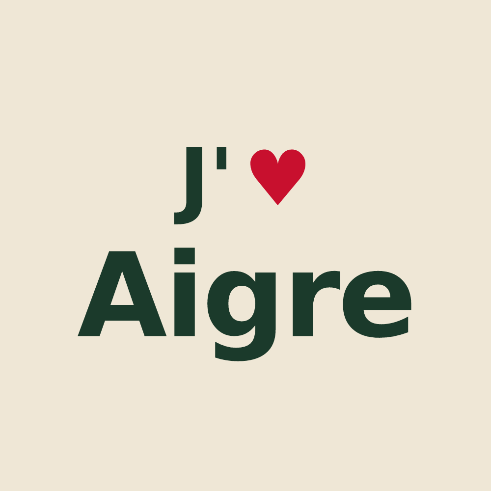 Tote bag personnalisé Aigre — design J'aime Aigre