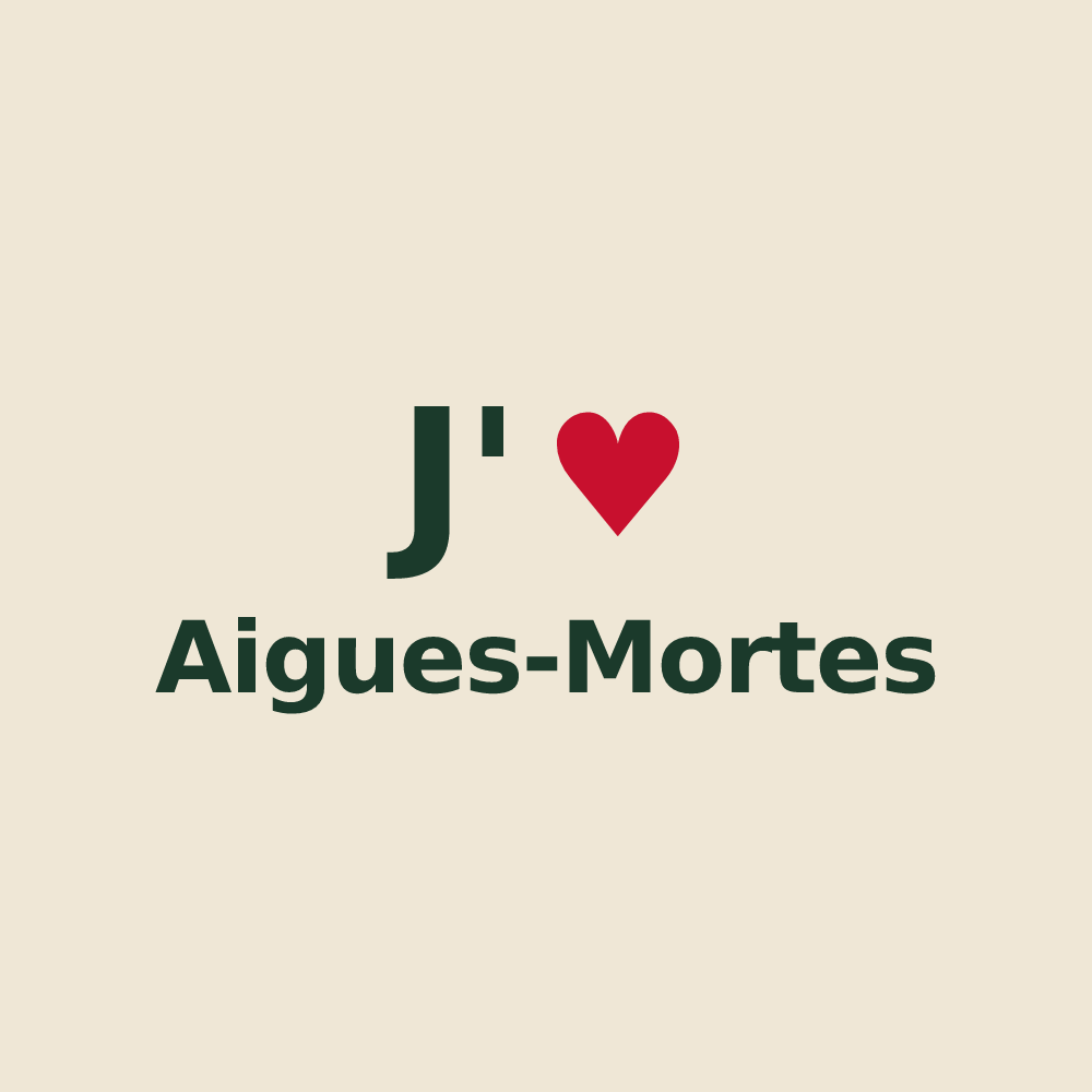 Tote bag personnalisé Aigues-Mortes — design J'aime Aigues-Mortes