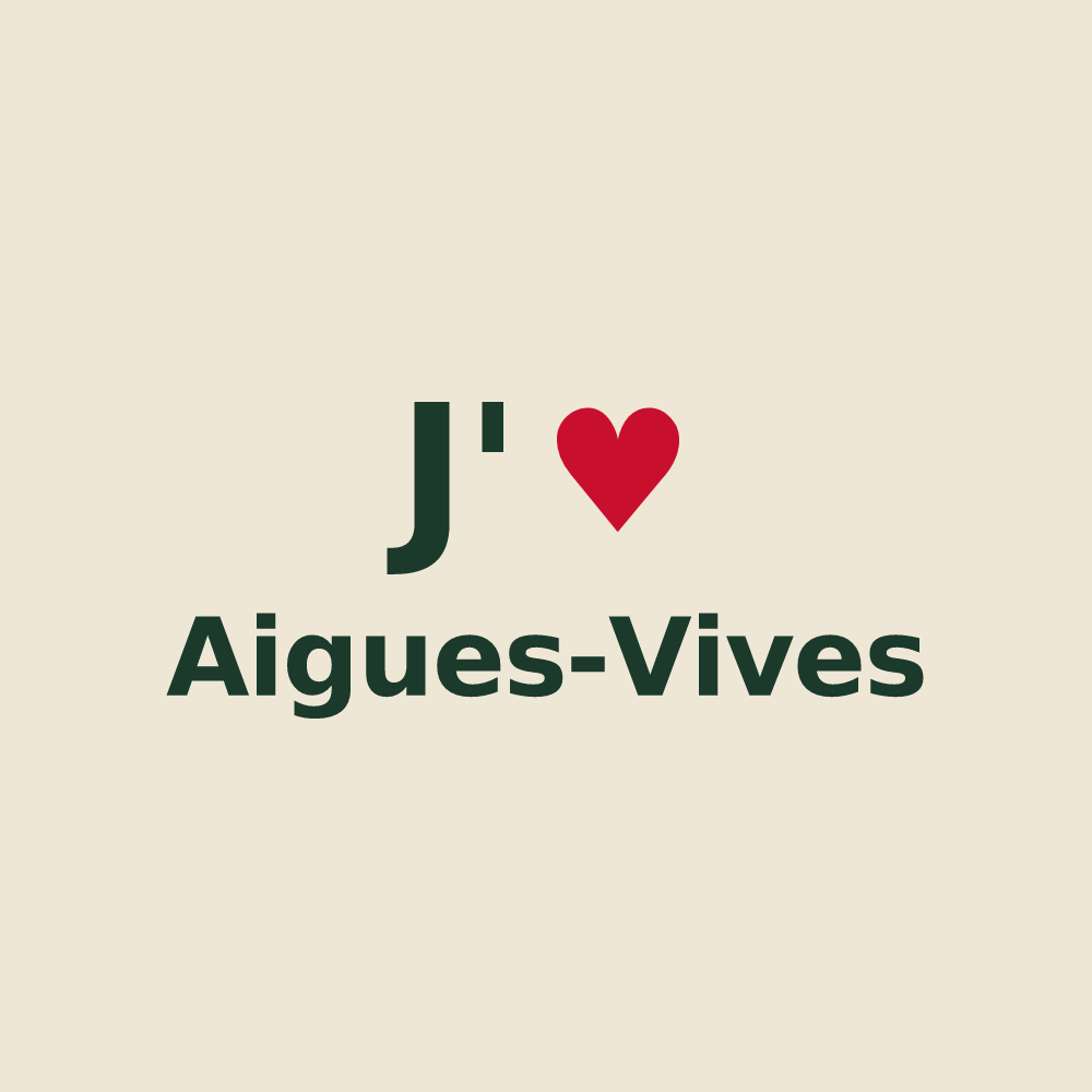 Tote bag personnalisé Aigues-Vives — design J'aime Aigues-Vives