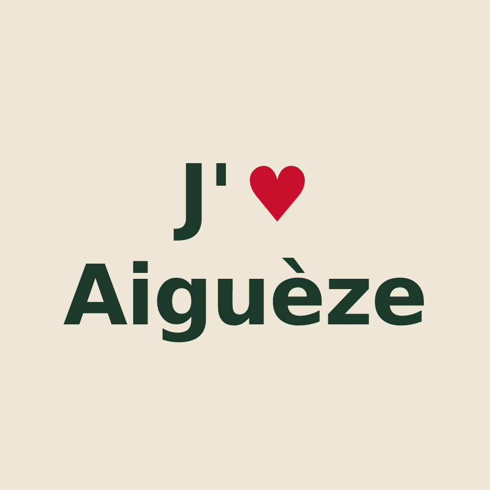 Tote bag personnalisé Aiguèze — design J'aime Aiguèze