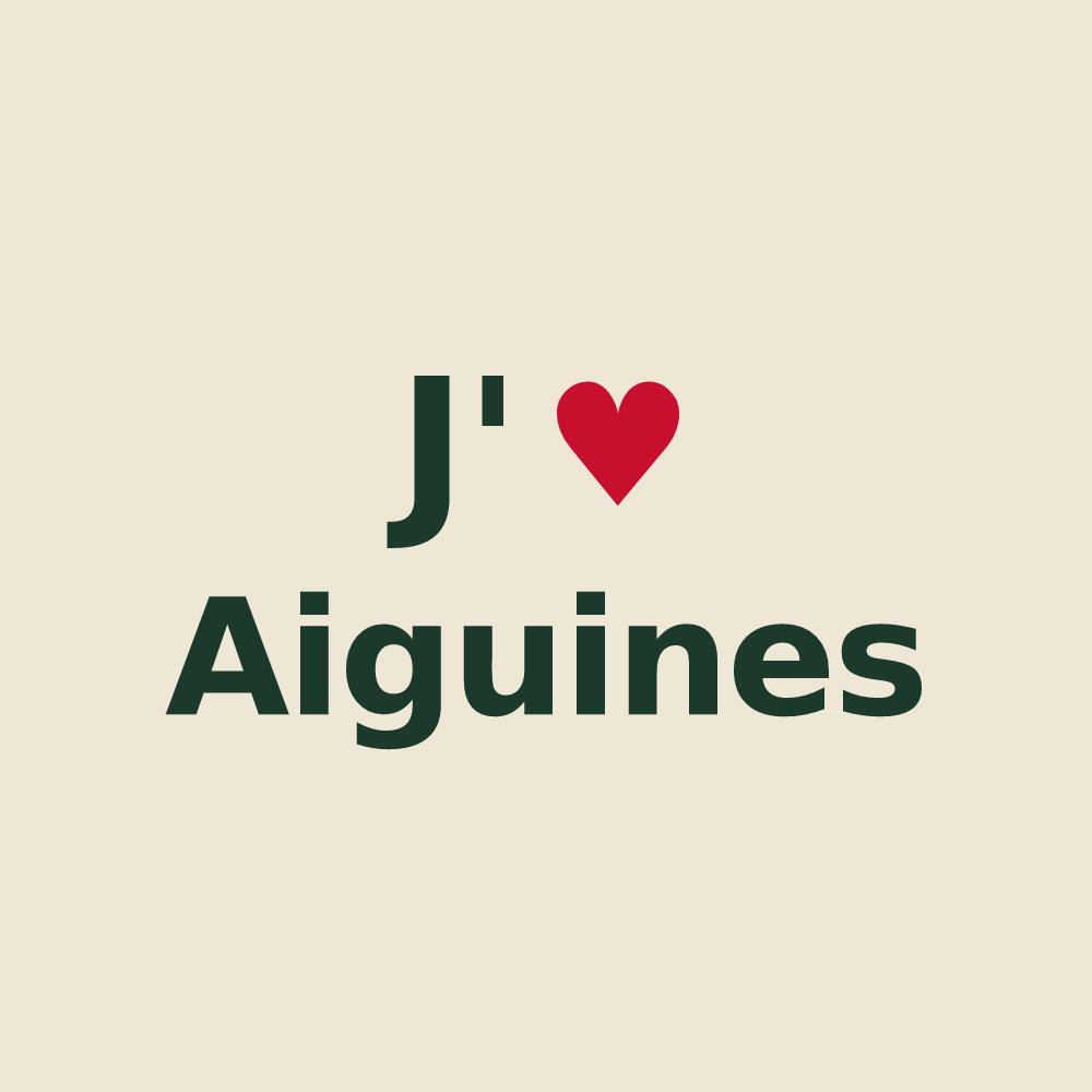 Tote bag personnalisé Aiguines — design J'aime Aiguines