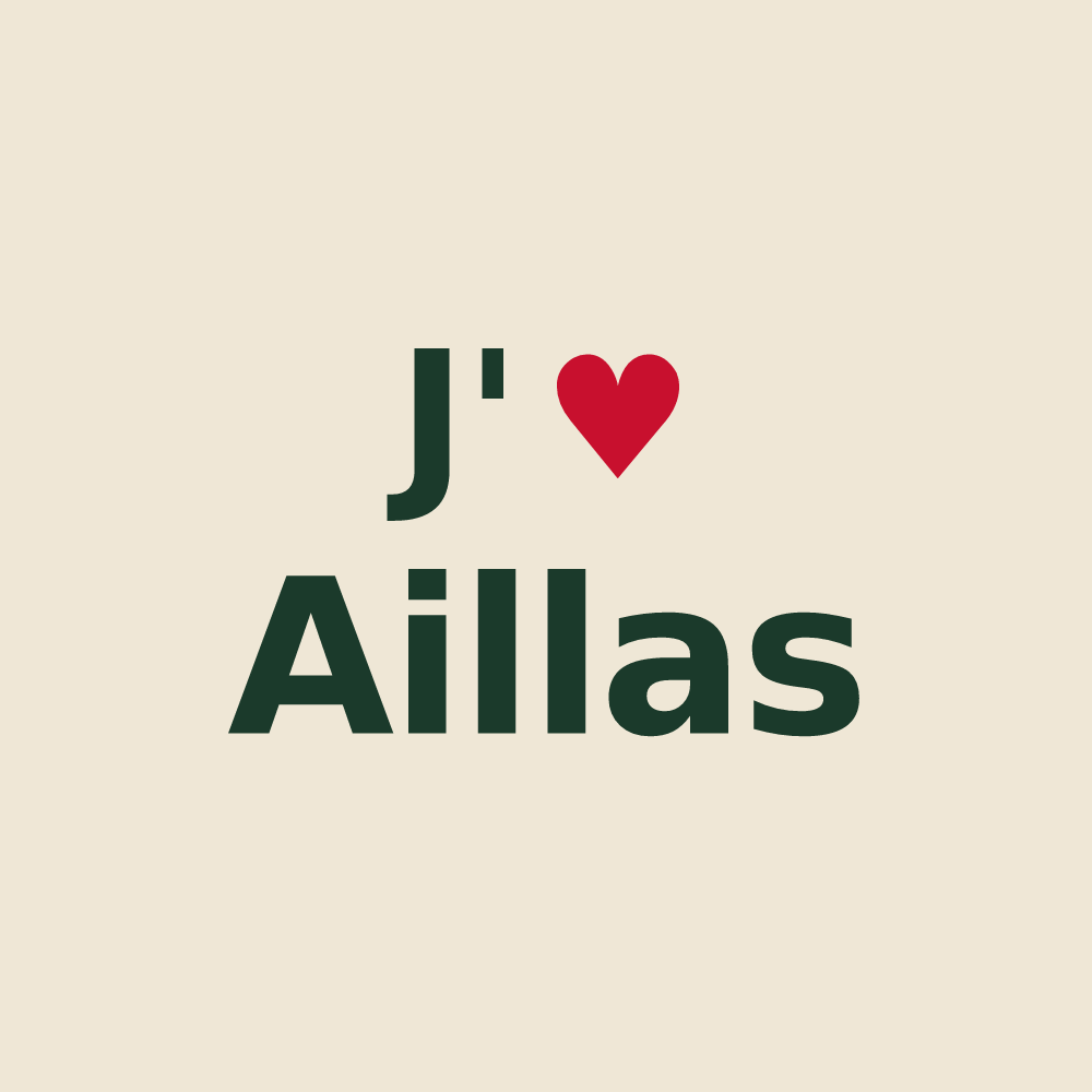 Tote bag personnalisé Aillas — design J'aime Aillas