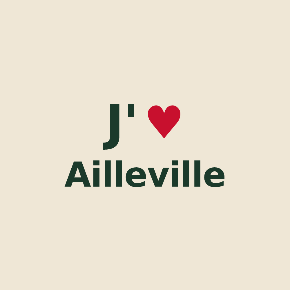 Tote bag personnalisé Ailleville — design J'aime Ailleville