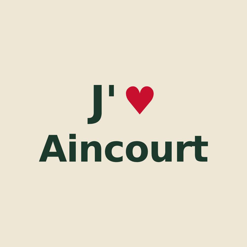 Tote bag personnalisé Aincourt — design J'aime Aincourt