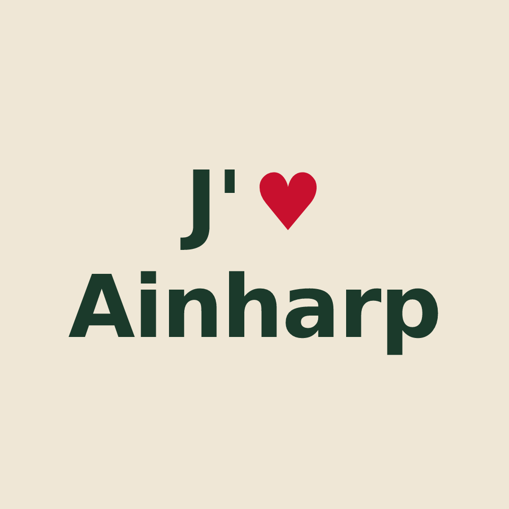 Tote bag personnalisé Ainharp — design J'aime Ainharp